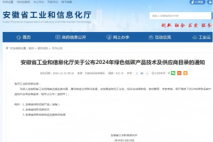 公司三項(xiàng)目入選安徽省2024年綠色低碳產(chǎn)品技術(shù)及供應(yīng)商目錄
