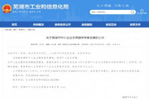 公司團(tuán)隊(duì)人員入選蕪湖市中小企業(yè)志愿服務(wù)專家團(tuán)